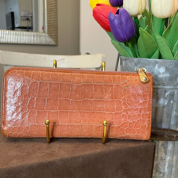 Miu Miu zip around wallet in cognac embossed leather - Picture 3 of 13